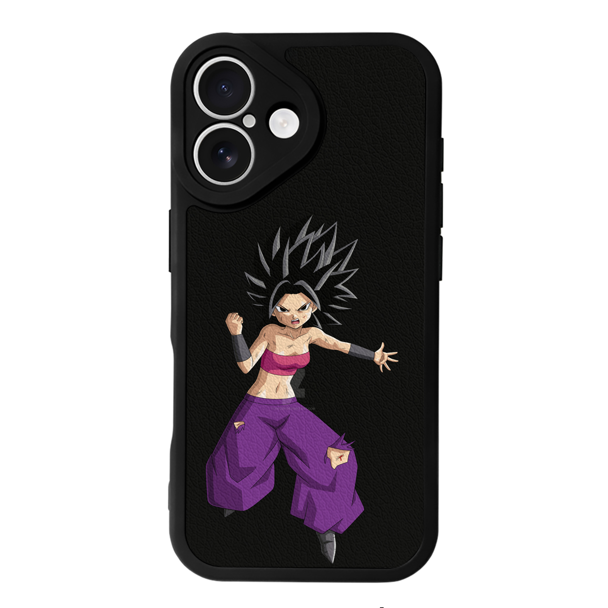 （画像用） ドラゴンボール カリフラ DRAGON BALL Caulifla 【iPhone 16シリーズ対応】シリコンスマホケース（レザー調） 材質：シリコン